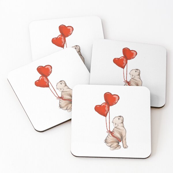 Item preview, Pug love red balloons Valentines day  designed and sold by Milatoo.