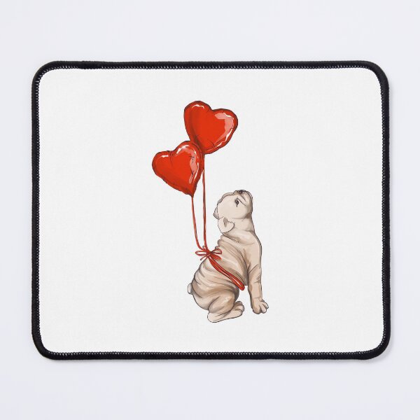 Item preview, Pug love red balloons Valentines day  designed and sold by Milatoo.