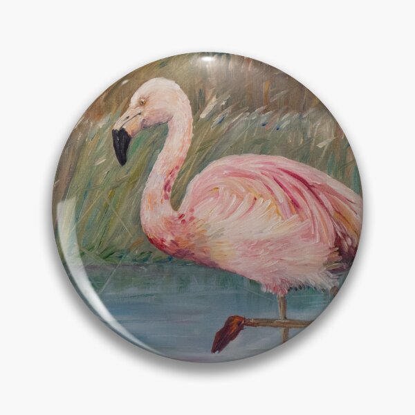 Item preview, Pink flamingo on the Muga River  designed and sold by Natalia_Shchip.