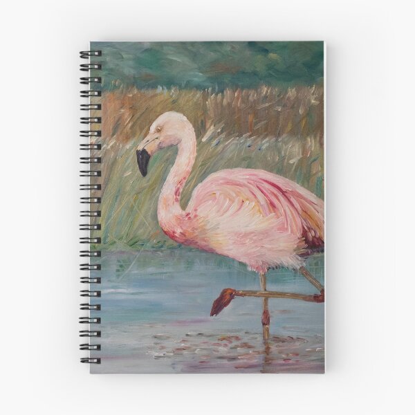 Item preview, Pink flamingo on the Muga River  designed and sold by Natalia_Shchip.