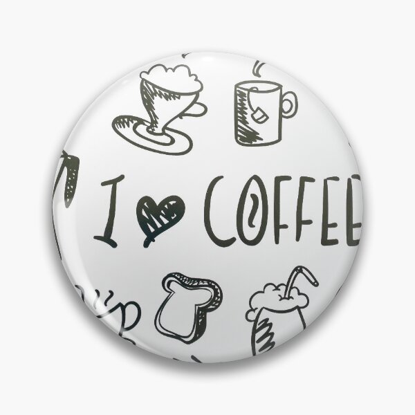 Item preview, I Love Coffee Fun Black Line Illustration designed and sold by taiche.