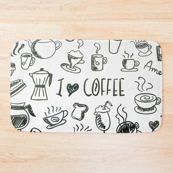 Item preview, I Love Coffee Fun Black Line Illustration designed and sold by taiche.