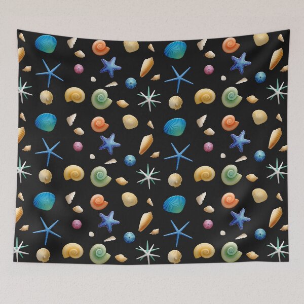 Item preview, Everyone loves Colorful Sea Shells - on Black designed and sold by simpleones.