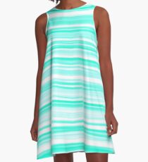 Aqua Candy Cane A-Line Dress