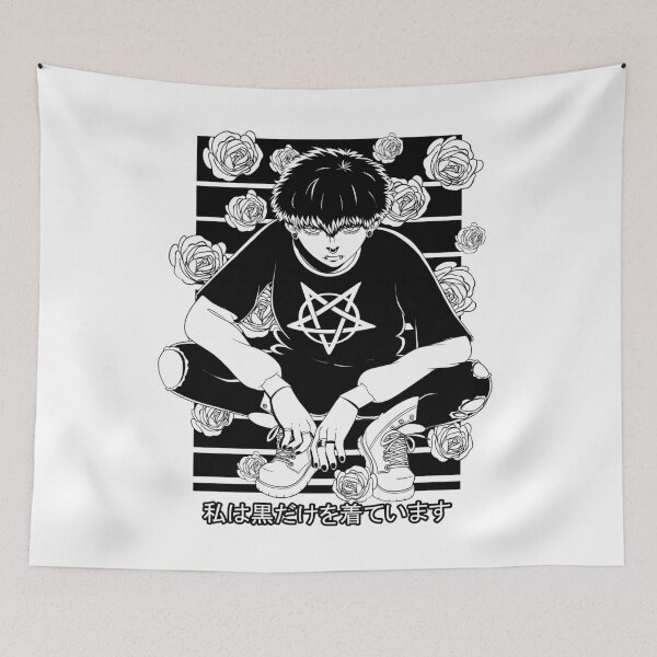 Item preview, Goth Anime Boy Gothic Japanese Vaporware Aesthetic designed and sold by Nosek1ng.