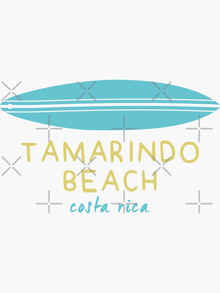 "SURFBOARD TAMARINDO BEACH COSTA RICA" Sticker for Sale by