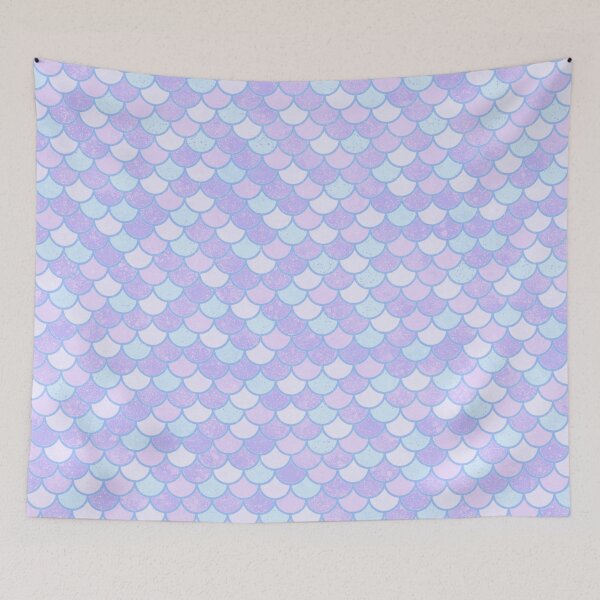 Item preview, Light Blue and Purple Mermaid Scales Pattern designed and sold by Saanis.