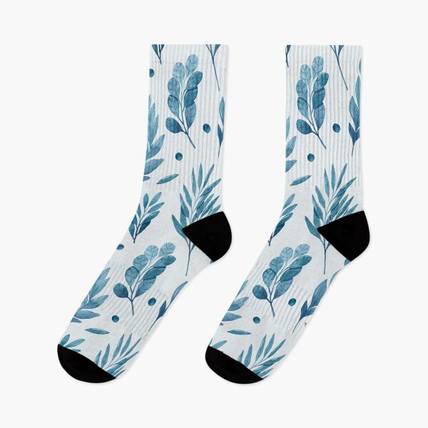 Item preview, Winter mood botanical pattern. Blue watercolor ferns, eucalyptus, branches and berries. designed and sold by helga-wigandt.