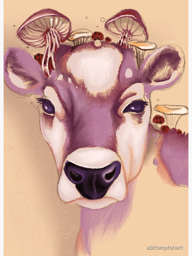 cute purple cow painting 