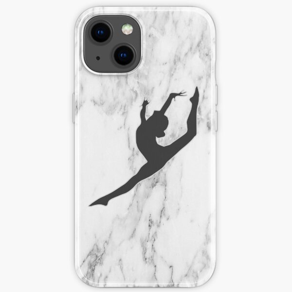 Silhouette de gymnaste en marbre Coque souple iPhone