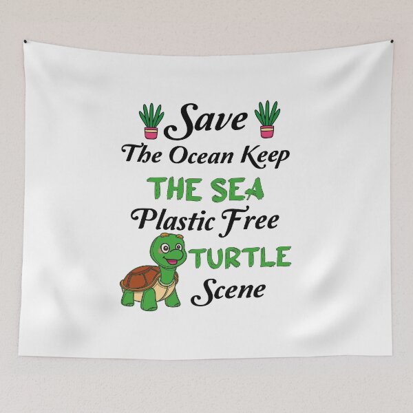 Item preview, Save The Ocean Keep The Sea Plastic Free Turtle Scene designed and sold by Innovational.
