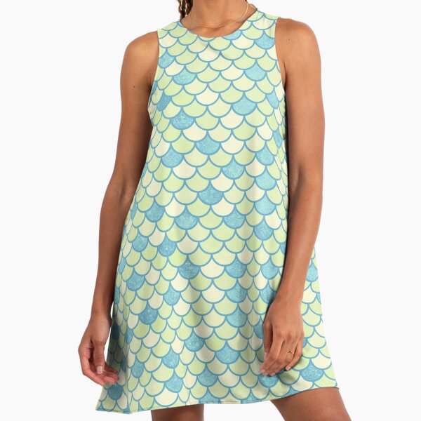 chinese dress ladies Twirl Dress in mermaid scale print main image 0