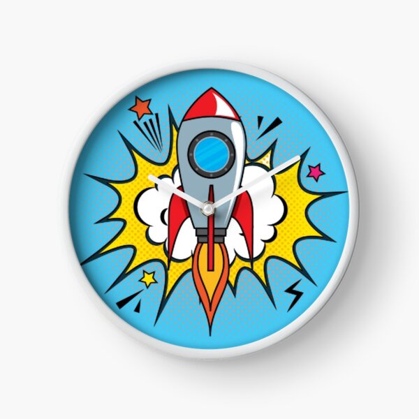 Pop art rocket Clock