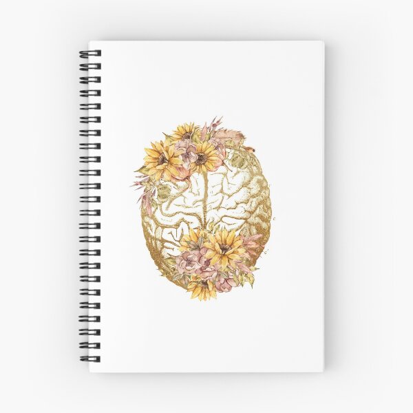 Item preview, Vintage Brain Anatomy with flowers designed and sold by Lawandmedical.