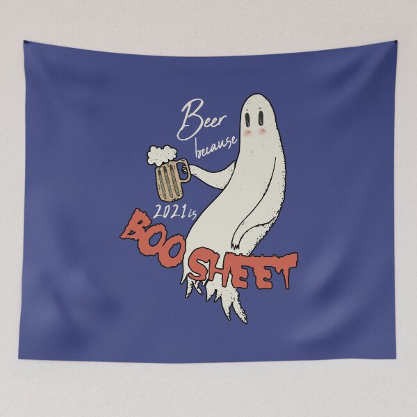 Item preview, Beer Because Boo Sheet   designed and sold by Linenist.
