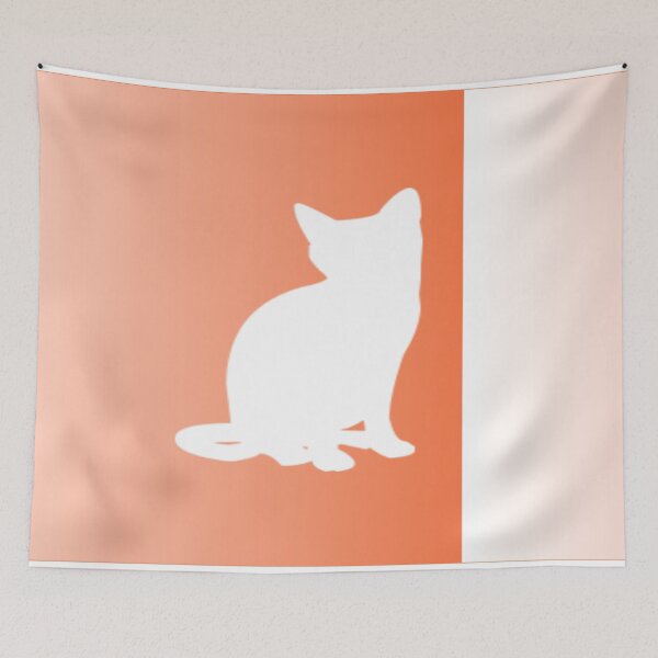 Item preview, Cool orange white cat shadow design designed and sold by DJArtworkStore.