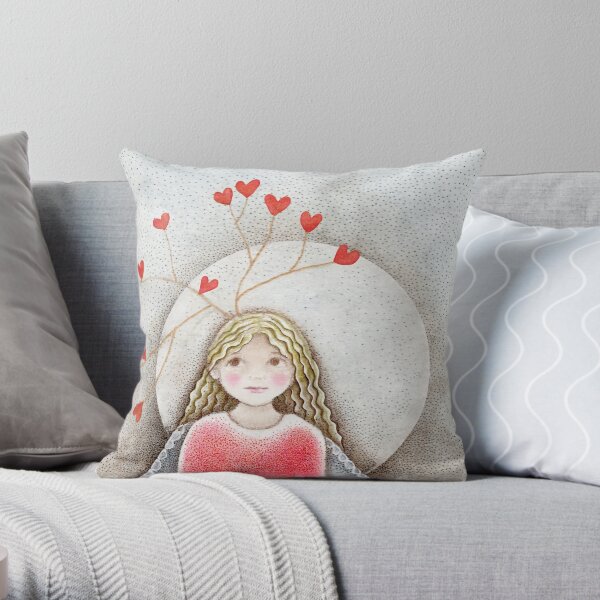 Valentina the Valentine angel Throw Pillow