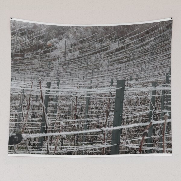 Item preview, Close up of Frost Covered Vineyard designed and sold by MartinxMarie.