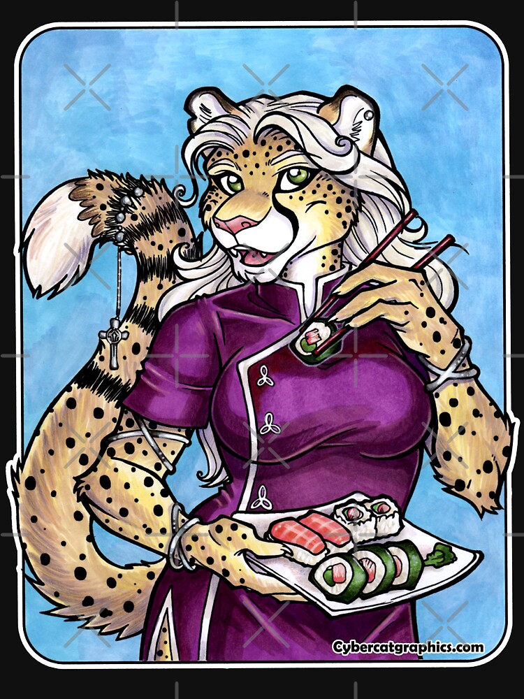 Thumbnail 7 of 7, Classic T-Shirt, Sushi Cheetah designed and sold by cybercat.
