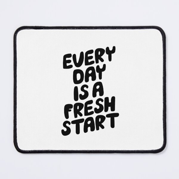 Item preview, EVERDAY IS A FRESH START black and white hand lettered motivational typography inspirational home wall bedroom decor designed and sold by MotivatedType.