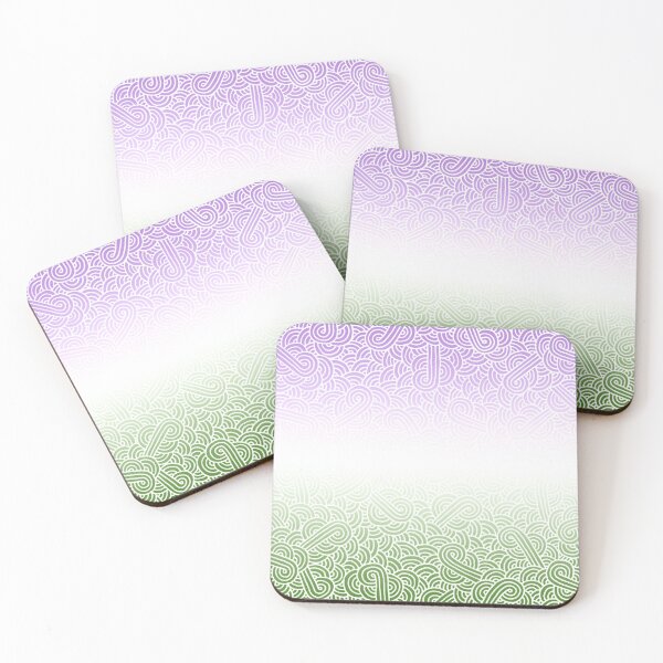 Item preview, Ombré genderqueer colours and white swirls doodles designed and sold by savousepate.