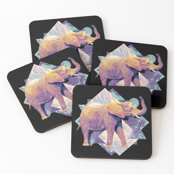 Item preview, Vintage Elephant On Geometric Shapes designed and sold by solimangomaa.