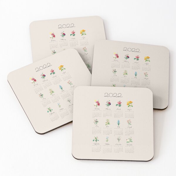 Item preview, 2022 botanical, flowers art calendar designed and sold by SerenaChoe.