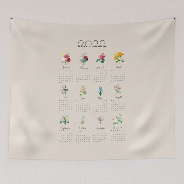 Item preview, 2022 botanical, flowers art calendar designed and sold by SerenaChoe.