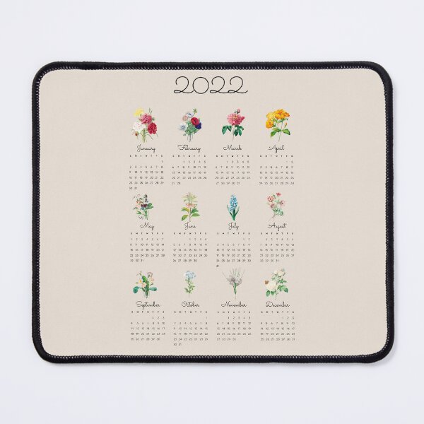 Item preview, 2022 botanical, flowers art calendar designed and sold by SerenaChoe.