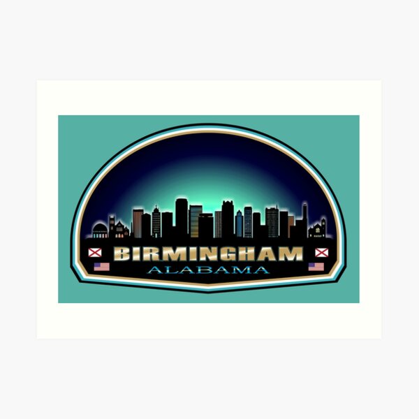 "Birmingham Alabama skyline" Art Print for Sale by SoulSafe Redbubble