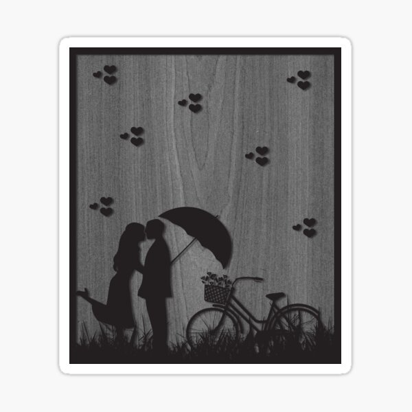 Item preview, 3D Couple With Hearts Gray Design designed and sold by Artsy Sign.