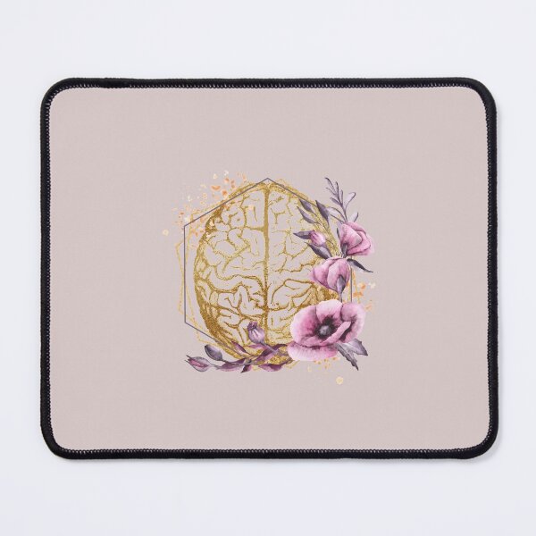 Item preview, Vintage Brain Anatomy with polygon frame with flowers designed and sold by Lawandmedical.