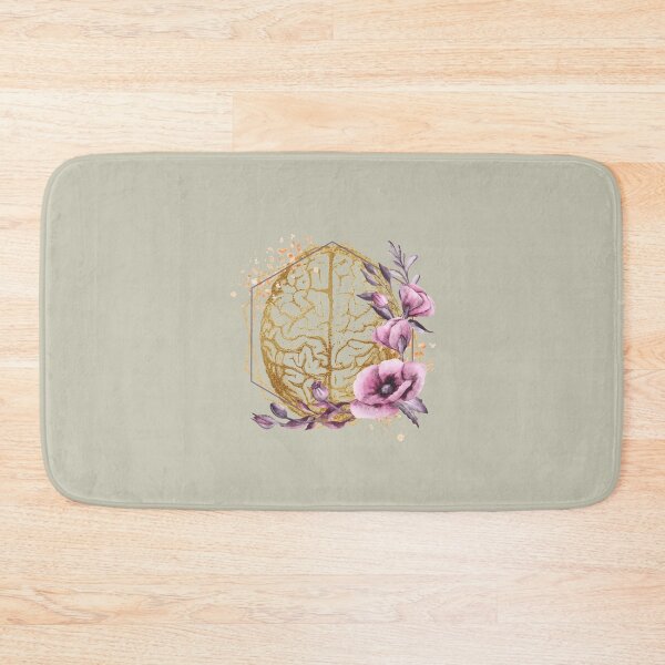 Item preview, Vintage Brain Anatomy with polygon frame with flowers designed and sold by Lawandmedical.
