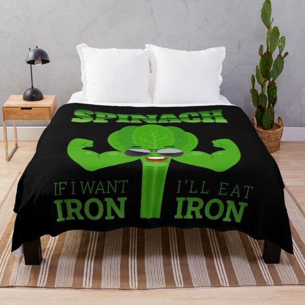 Item preview, Spinach Want Iron Eat Iron Vegan Fitness designed and sold by MooonTees.