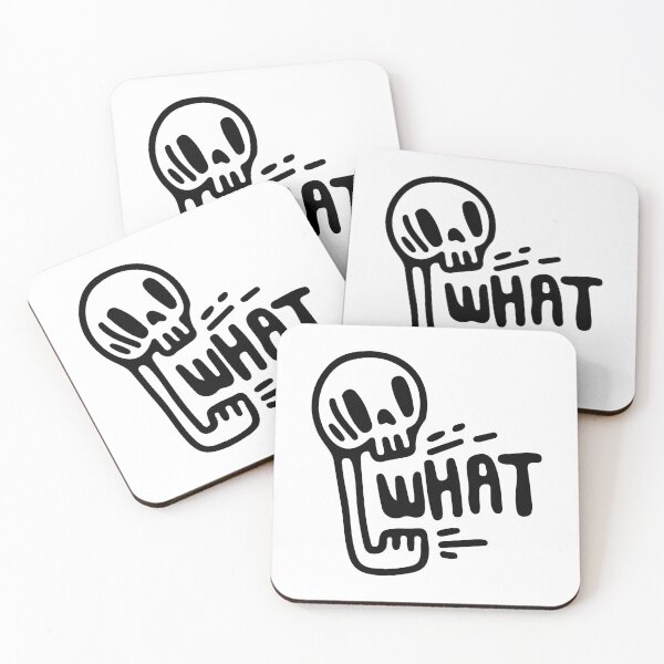 Item preview, Surprised skull with what typography designed and sold by Bend-The-Trendd.