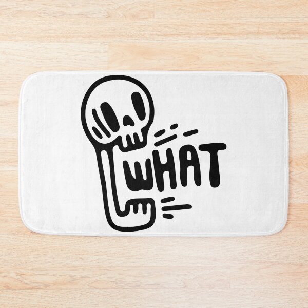 Item preview, Surprised skull with what typography designed and sold by Bend-The-Trendd.