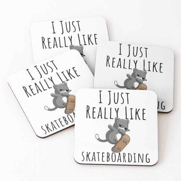 Item preview, I Just Really Like Skateboarding - cute Cat Skateboarding  designed and sold by YerrouDesing.