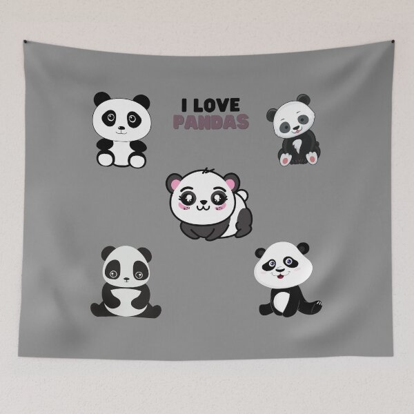 Item preview, Funny animals Friendly cute panda set designed and sold by Marharyta Ushakova.