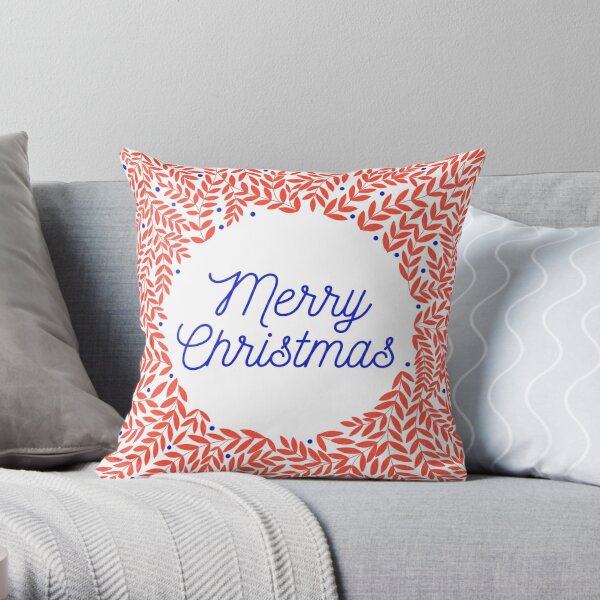 Merry Christmas illustration Throw Pillow