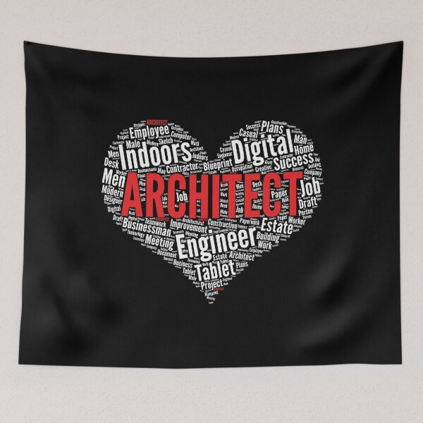 Item preview, Architect Heart Shape Word Cloud Design for architects product designed and sold by theodoros20.