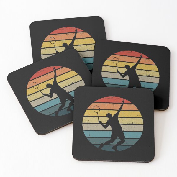 Item preview, Badminton Silhouette On A Distressed Retro Sunset graphic designed and sold by theodoros20.
