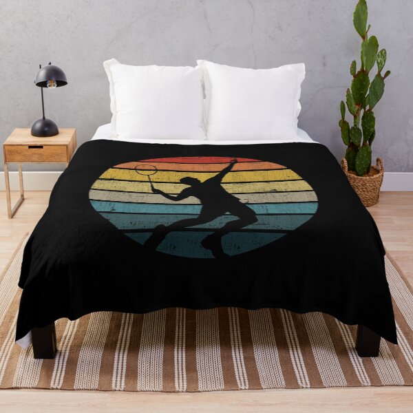Item preview, Badminton Silhouette On A Distressed Retro Sunset graphic designed and sold by theodoros20.