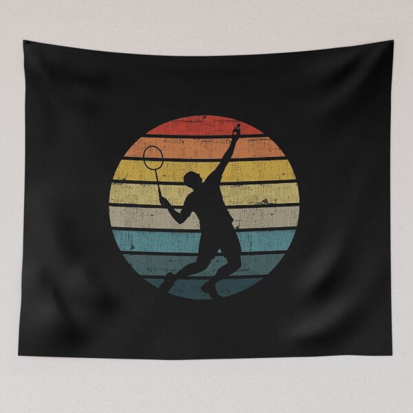 Item preview, Badminton Silhouette On A Distressed Retro Sunset graphic designed and sold by theodoros20.