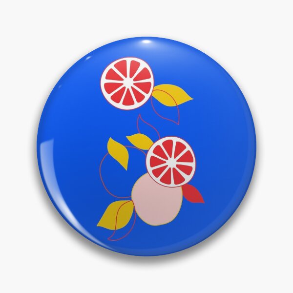 Item preview, Red Citrus Oranges on Blue designed and sold by lucybrownlane.