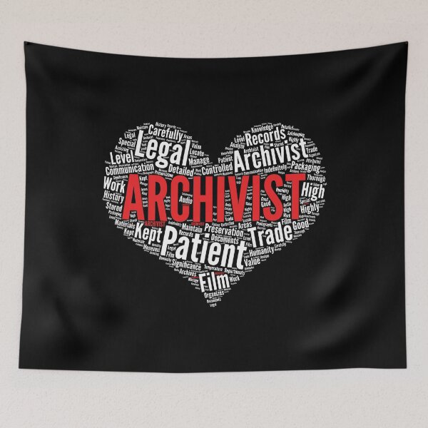 Item preview, Archivist Heart Shape Word Cloud Design design designed and sold by theodoros20.