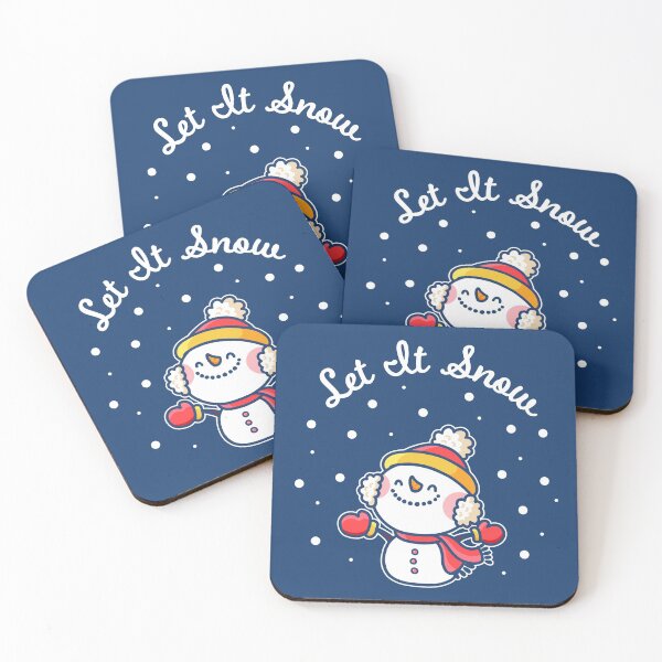 Item preview, Cute Kawaii "Let It Snow" Winter Holiday Christmas Snowman designed and sold by Tatyana Deniz.