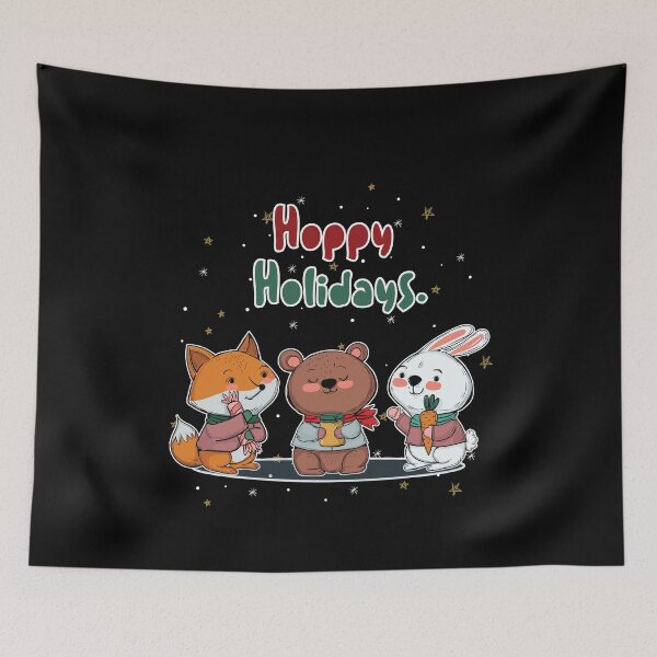 Item preview, Cute Hoppy Holidays Bunny Bear And Fox for Animal Lovers and Pet Owners For Christmas designed and sold by MadrigueraSM-.