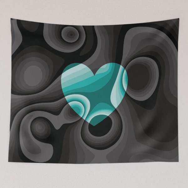 Item preview, Red, black and white heart marble designed and sold by Captain Chromatic.