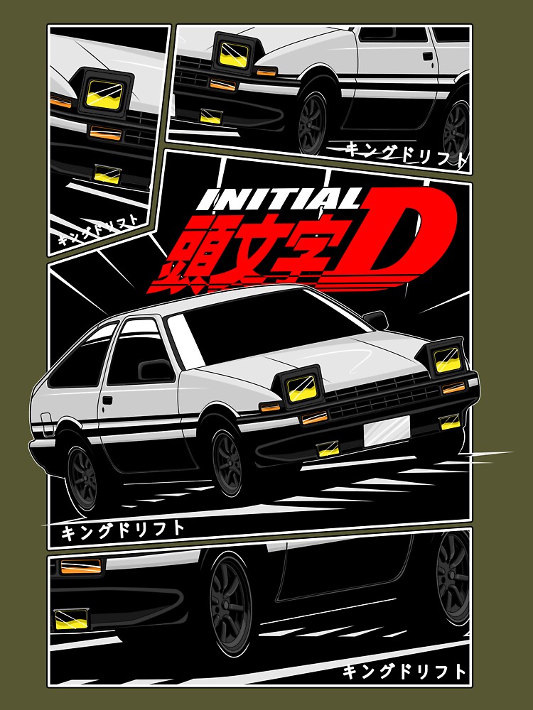 Initial D Manga Style Anime Long Sleeve T-Shirt Tee