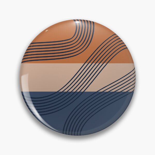 Item preview, Abstract lines color block (navy-brunt orange-beige) designed and sold by Aimio.